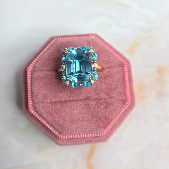 Sterling silver blue stone ring size 7